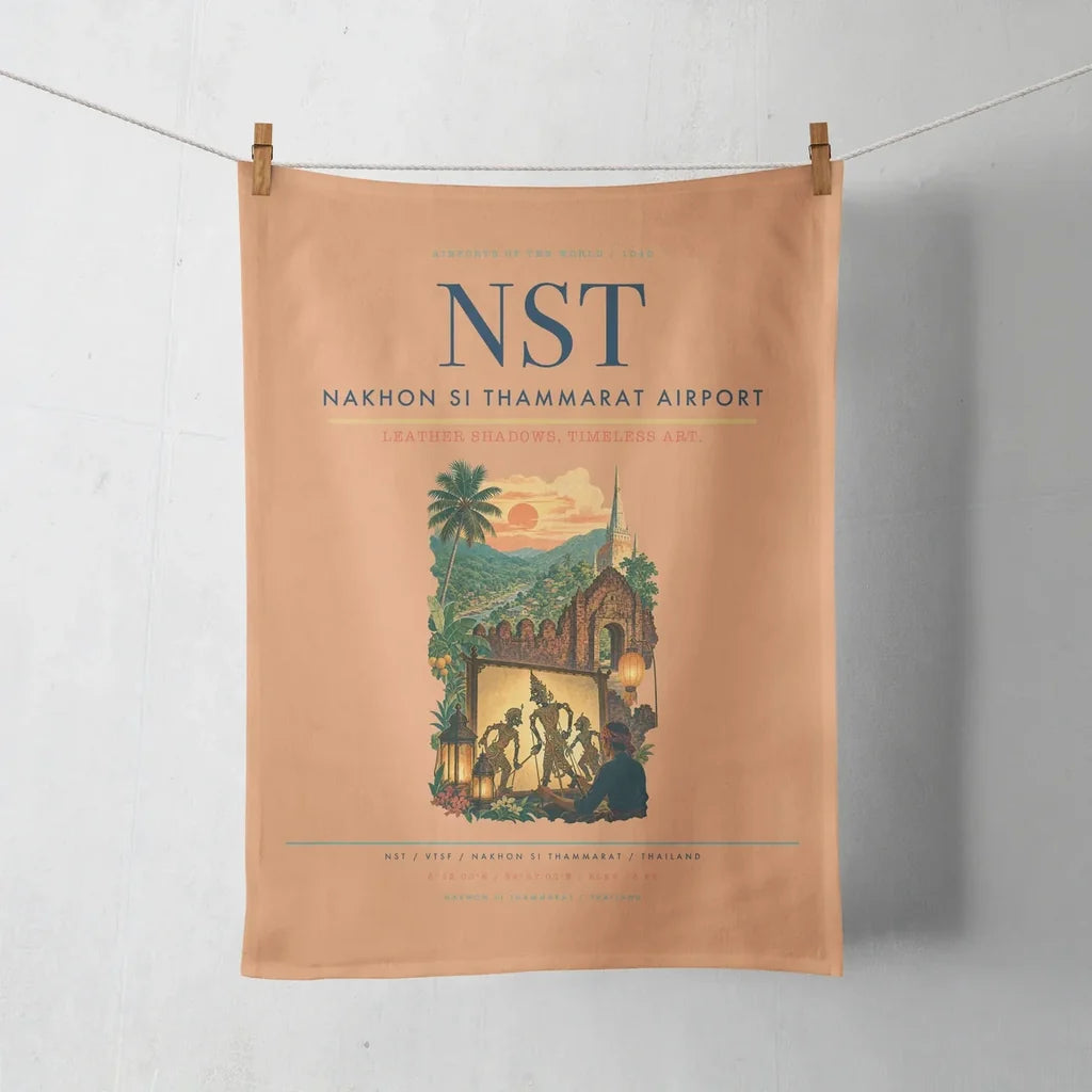Nakhon Si Thammarat Airport (NST) design on orange towel