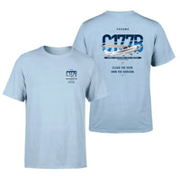 Thumbnail for Cessna 177B Cardinal design on light blue t-shirt, double-side print