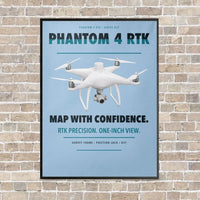 Thumbnail for DJI Phantom 4 RTK vertical canvas print - framed - light blue background