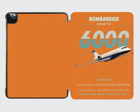 Thumbnail for Bombardier Global 6000 design on orange ipad tablet case