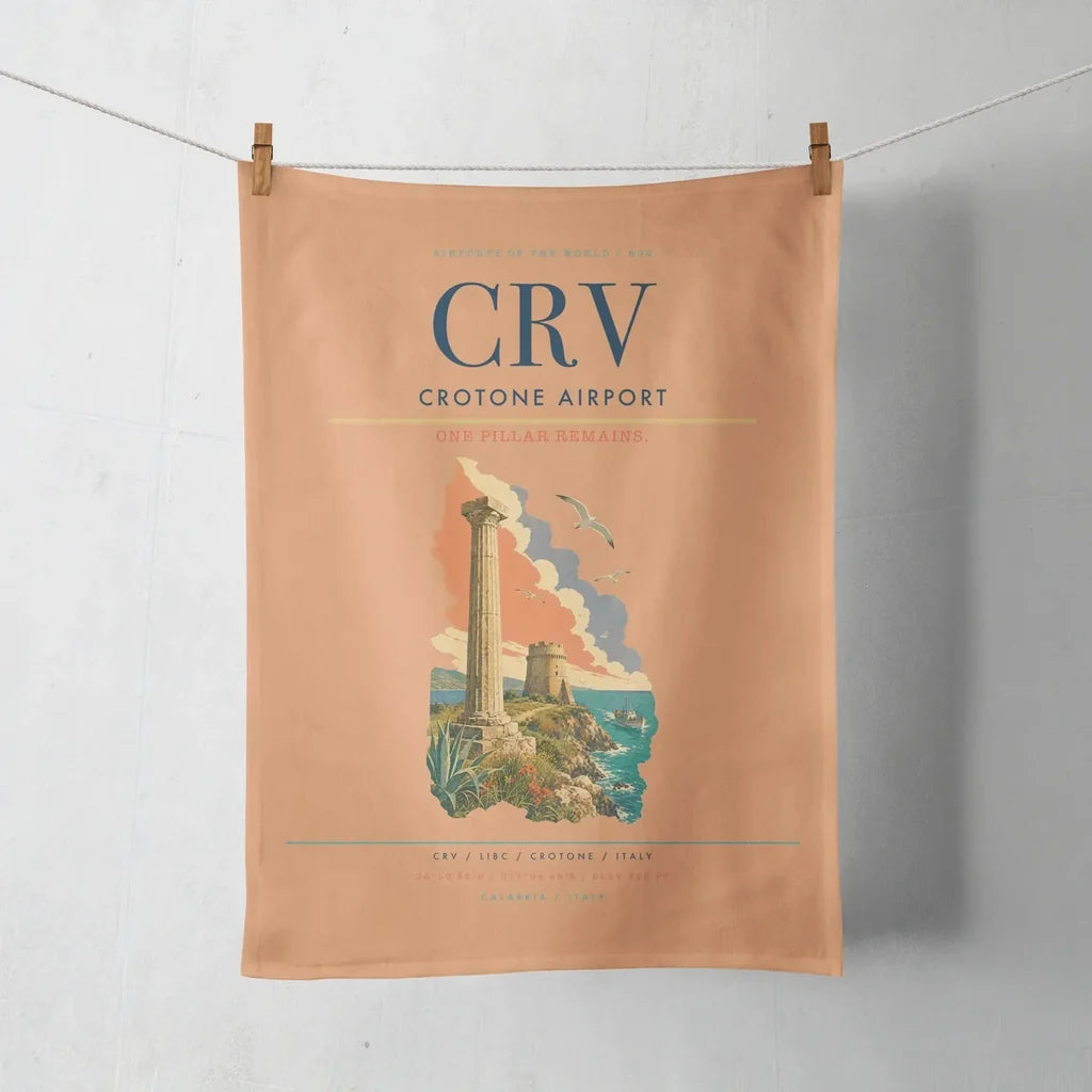 Crotone Airport (CRV) design on orange towel