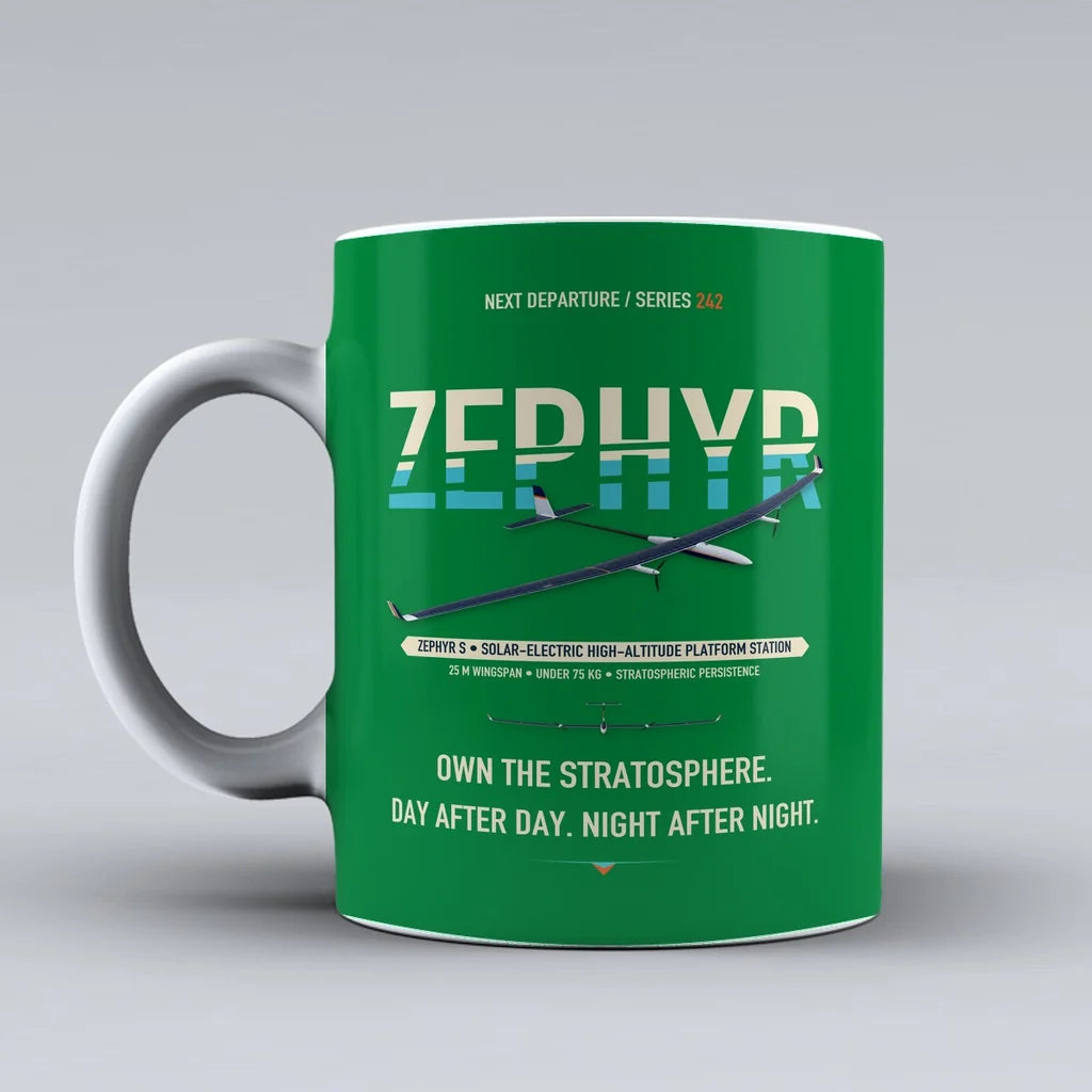 Zephyr S Mug design on green airbus