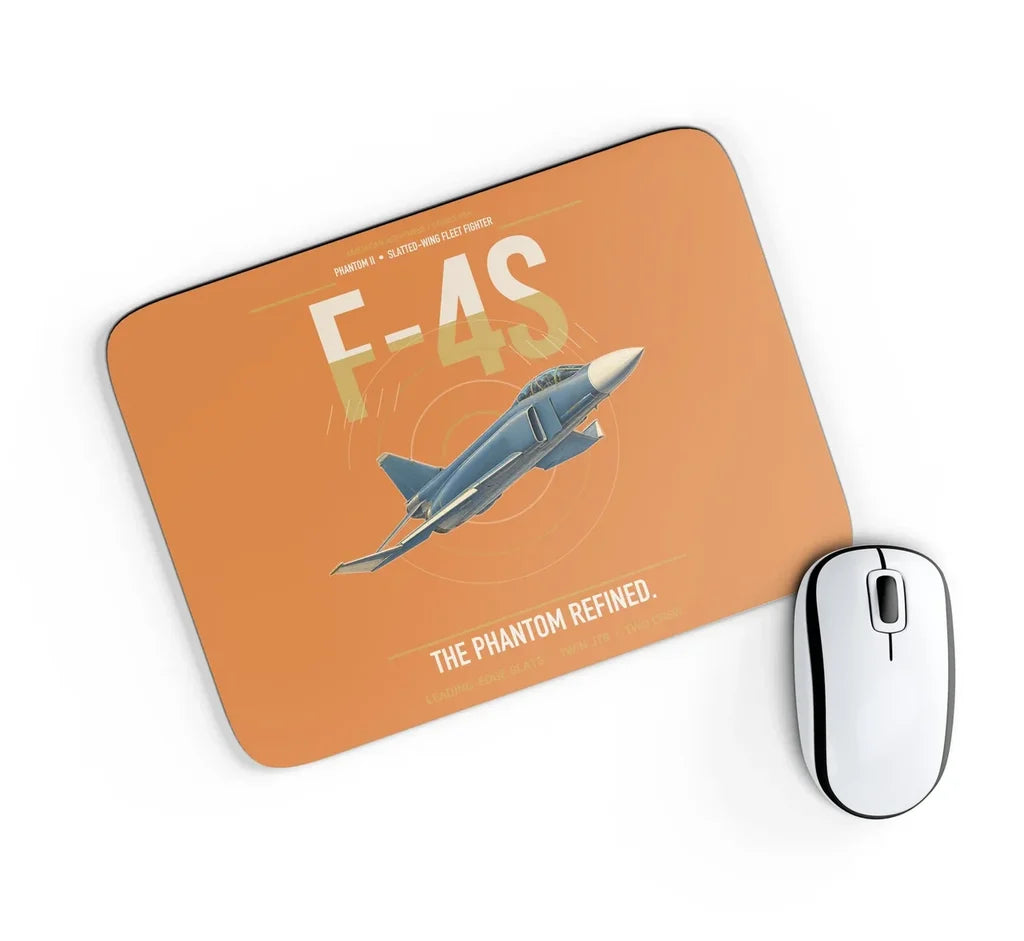 F-4S Phantom II design on orange rectangle mouse pad