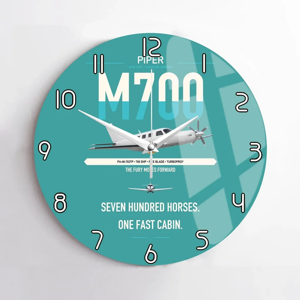 Piper M700 Fury design on turquoise no frame wall clock