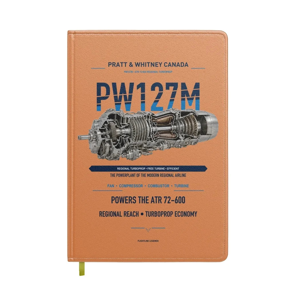 PW127M design on orange notebook