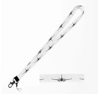 Thumbnail for Embraer E-190 Silhouette Plane lanyard - white