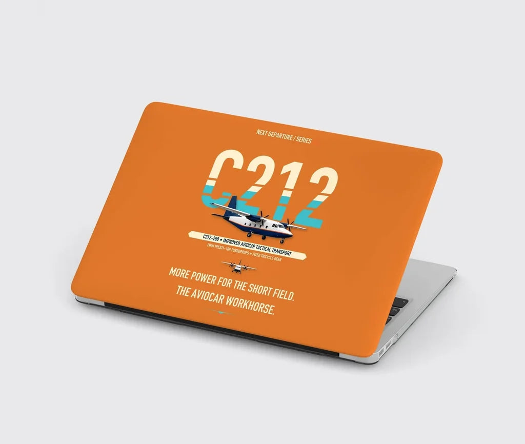 CASA C-212-200 Aviocar design on orange MacBook case