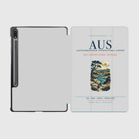 Thumbnail for Austin-Bergstrom International Airport (AUS) design on light gray samsung tablet tablet case