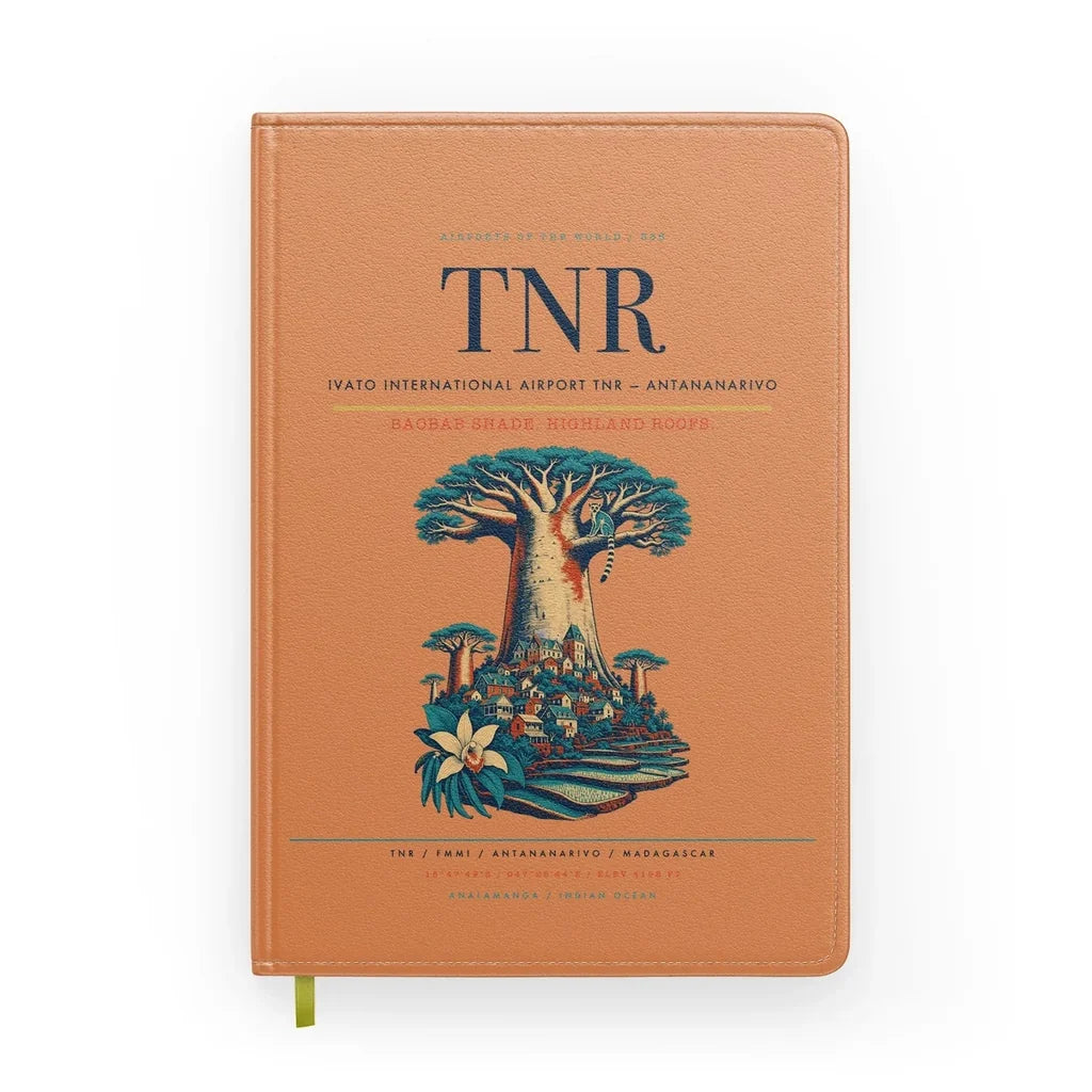 Ivato International Airport (TNR) design on orange notebook