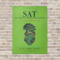Thumbnail for San Antonio International Airport SAT vertical canvas print - no frame - light green background