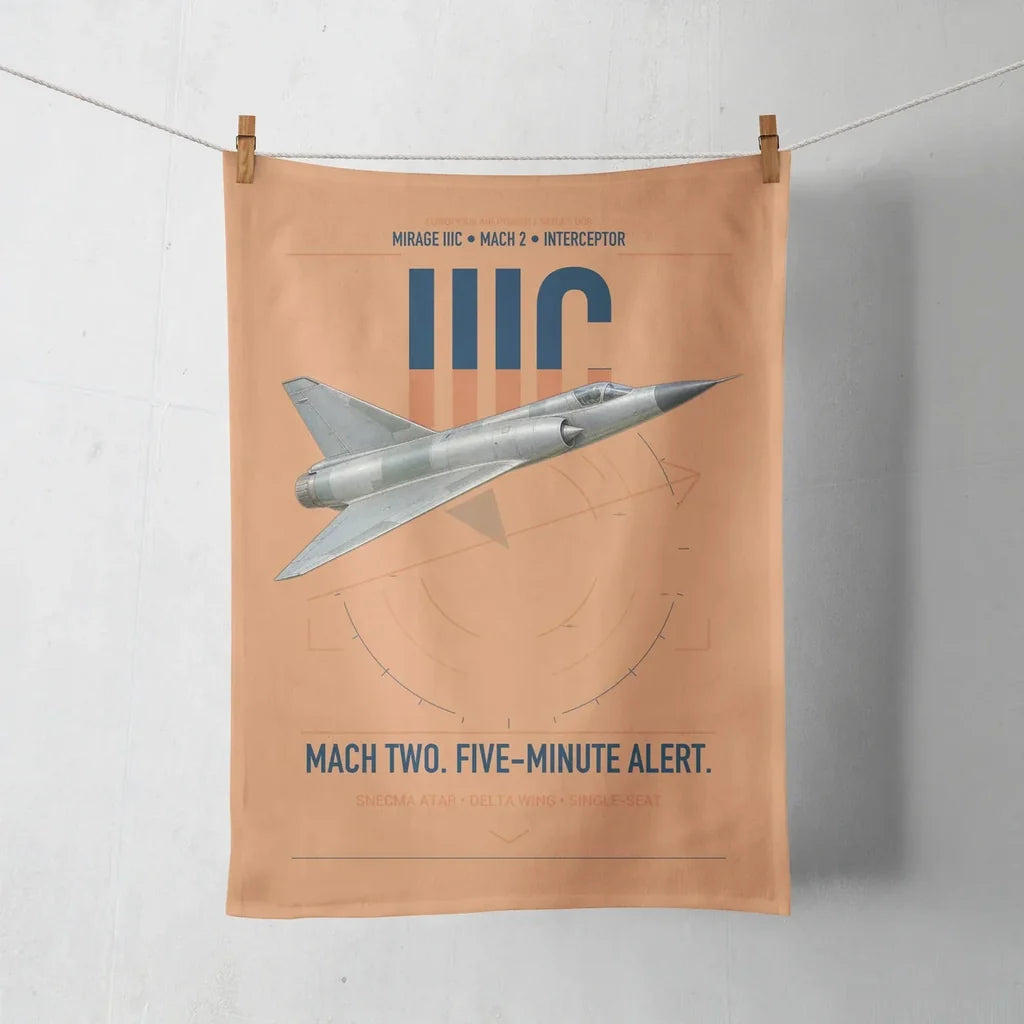Dassault Mirage IIIC design on orange towel