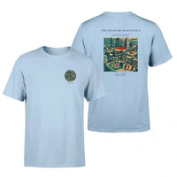 Thumbnail for VINTAGE G4127 - The Heliport Downtown - Double-Side T-Shirt design on lightblue double side t shirt