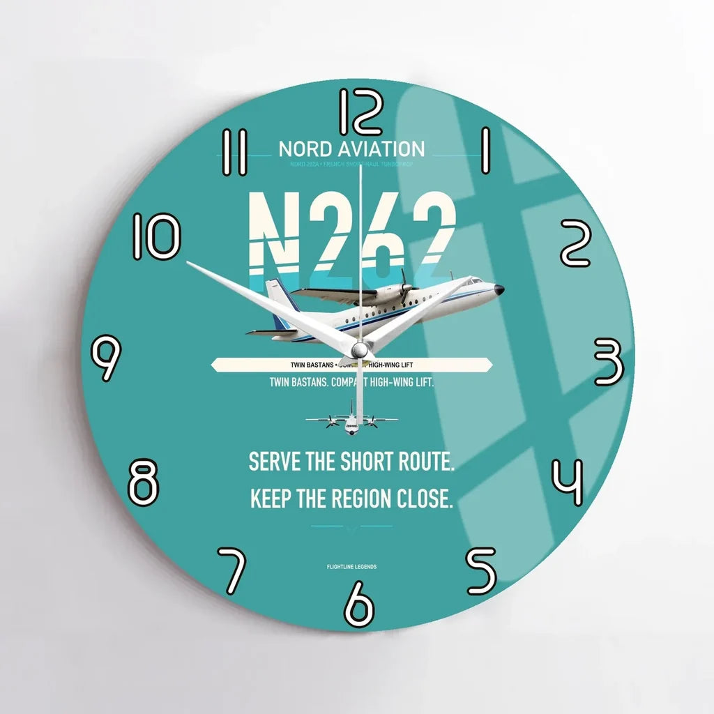 Nord 262A design on turquoise no frame wall clock