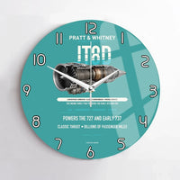 Thumbnail for JT8D design on turquoise no frame wall clock