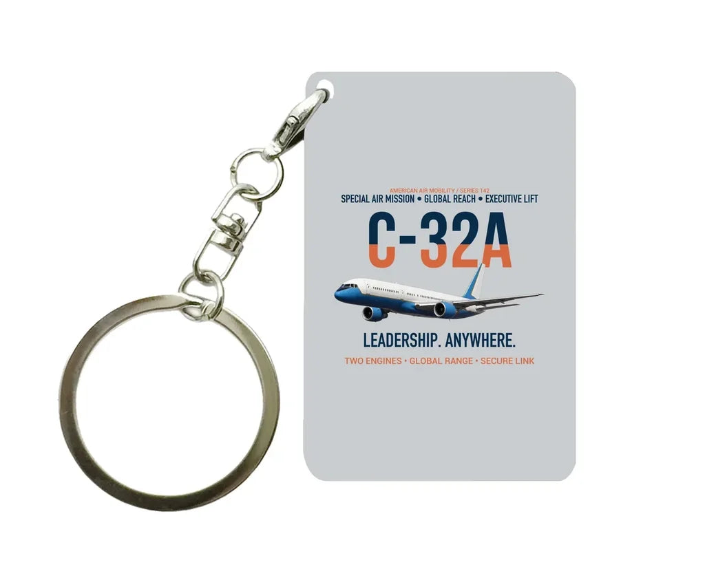 C-32A SPECIAL AIR MISSION Key Chain design on light gray key chain