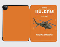 Thumbnail for Sikorsky UH-60M Black Hawk design on orange ipad tablet case