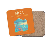 Thumbnail for Augusto C. Sandino International Airport (MGA) design on orange 1 piece coaster