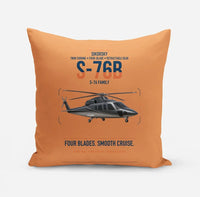 Thumbnail for Sikorsky S-76B design on orange pillow