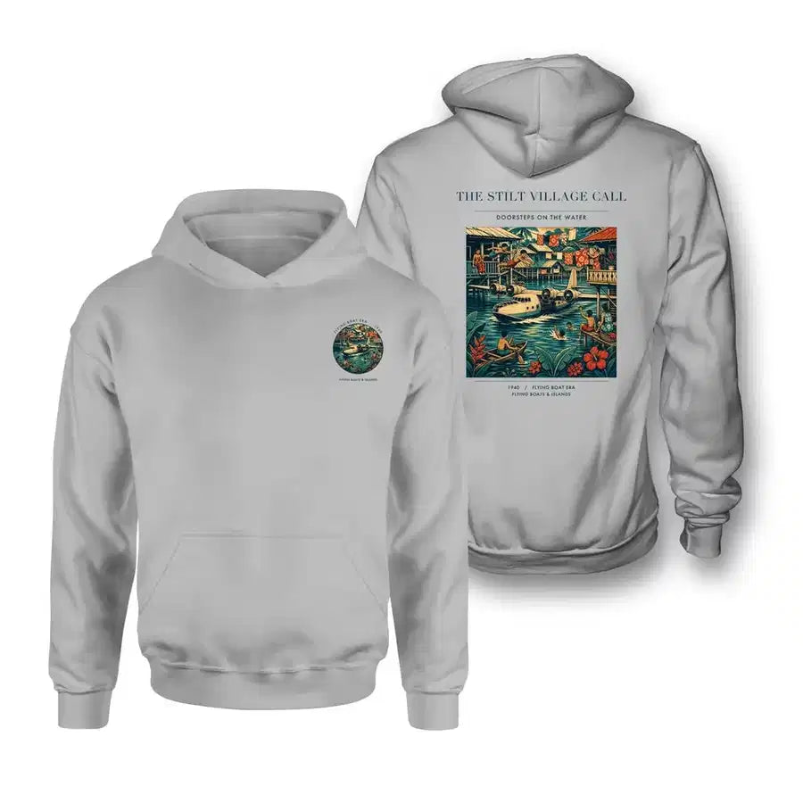 VINTAGE G4275 - The Stilt Village Call - Double-Side Hoodie design on lightgray double side