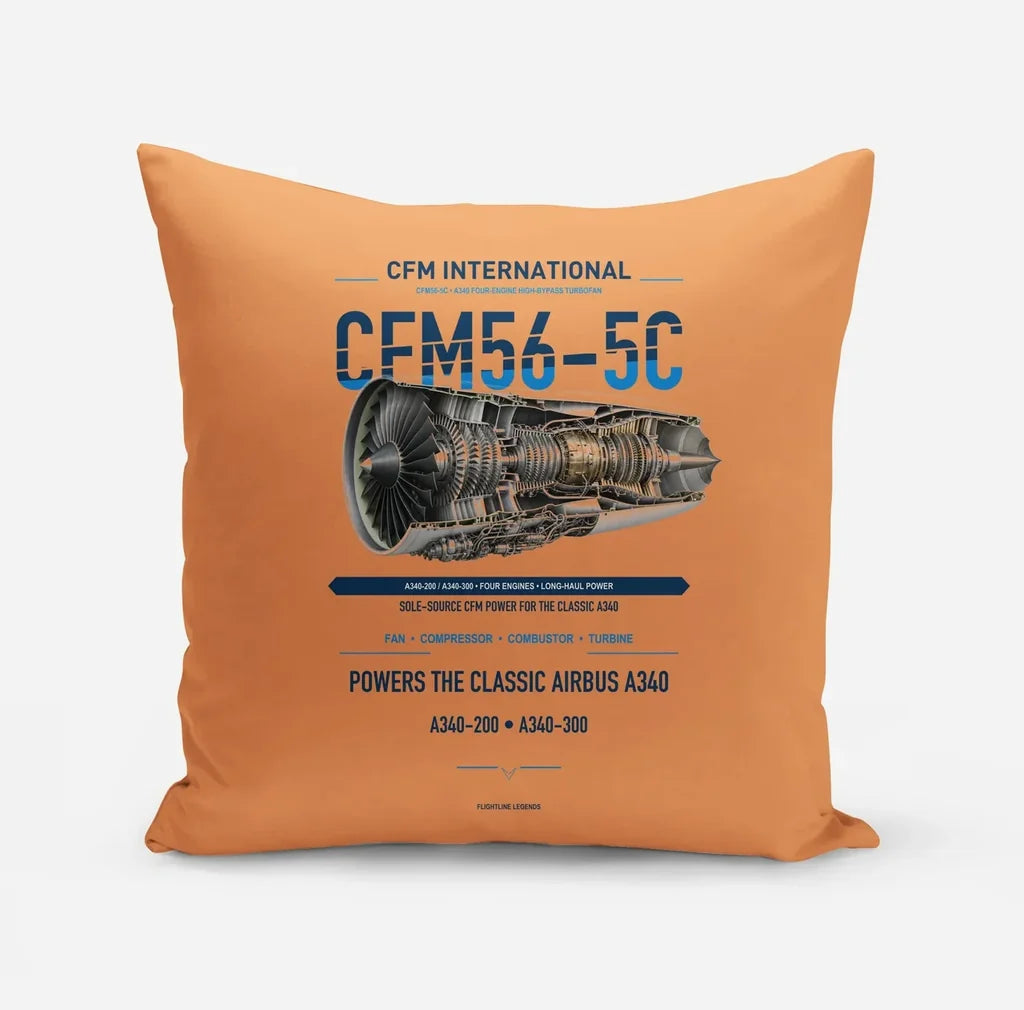 CFM56-5C design on orange pillow