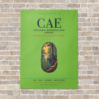 Thumbnail for Columbia Metropolitan Airport CAE vertical canvas print - no frame - light green background