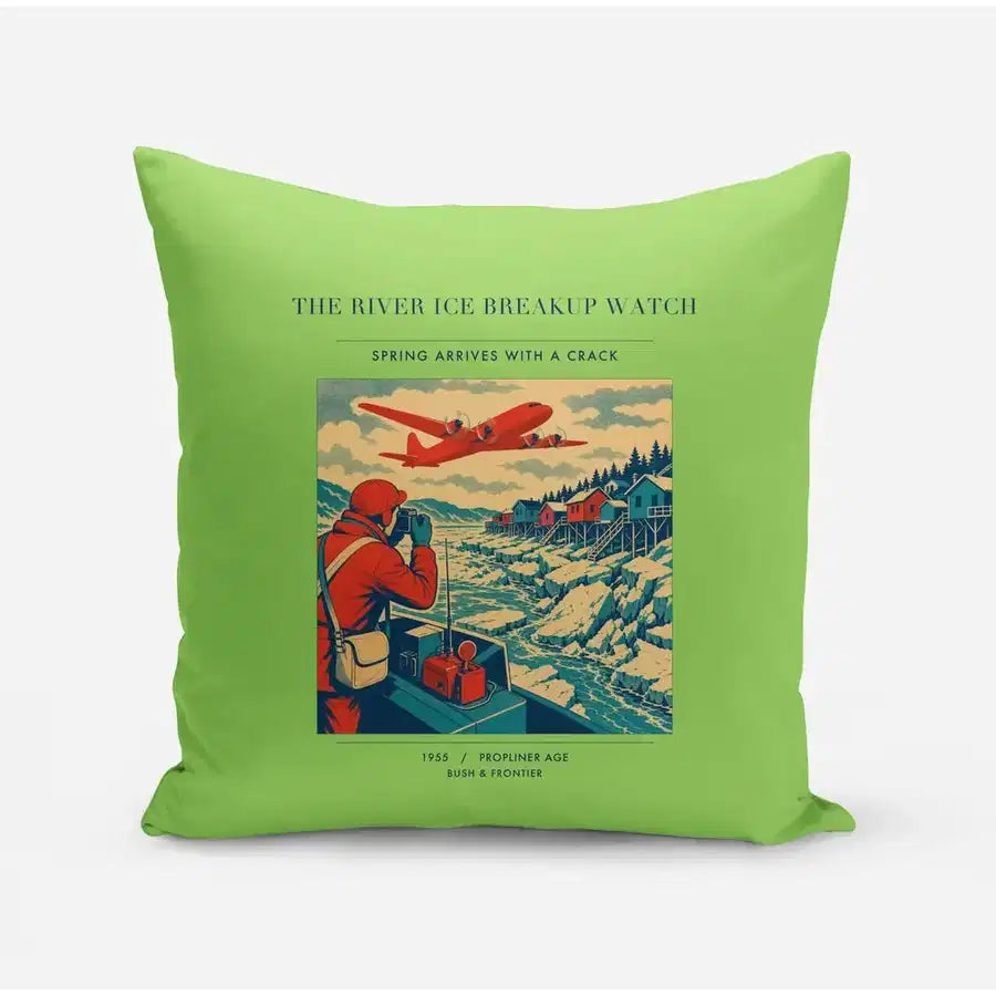 VINTAGE G4491 - The River Ice Breakup Watch - Designed Pillows design on lightgreen