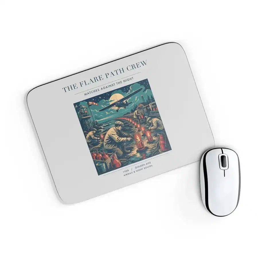 VINTAGE G4252 - The Flare Path Crew - Designed Mouse Pads design on lightgray rectangle