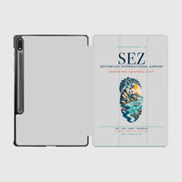 Thumbnail for Seychelles International Airport (SEZ) design on light gray samsung tablet tablet case