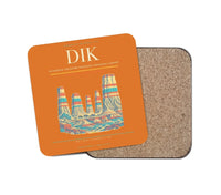 Thumbnail for Dickinson Theodore Roosevelt Regional Airport (DIK) design on orange 1 piece coaster