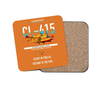 Thumbnail for Canadair CL-415 design on orange 1 piece coaster