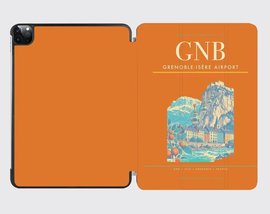 Grenoble-Isère Airport (GNB) design on orange ipad tablet case