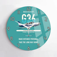 Thumbnail for Beechcraft Bonanza G36 design on turquoise no frame wall clock