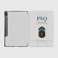 Thumbnail for Pune Airport (PNQ) design on light gray samsung tablet tablet case