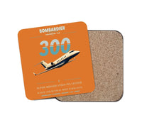 Thumbnail for Bombardier Challenger 300 design on orange 1 piece coaster