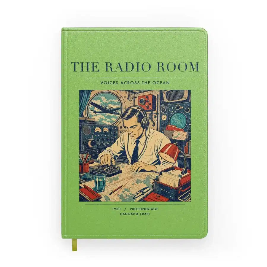 VINTAGE G4106 - The Radio Room - Designed Notebooks design on lightgreen
