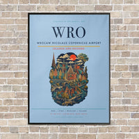 Thumbnail for Wrocaw Nicolaus Copernicus Airport WRO - Canvas Framed - Light Blue
