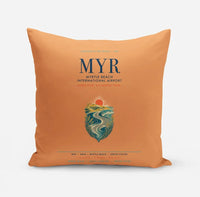 Thumbnail for Myrtle Beach International Airport (MYR) design on orange pillow