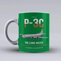 Thumbnail for P-3C Orion design on green ceramic mug, double-side print