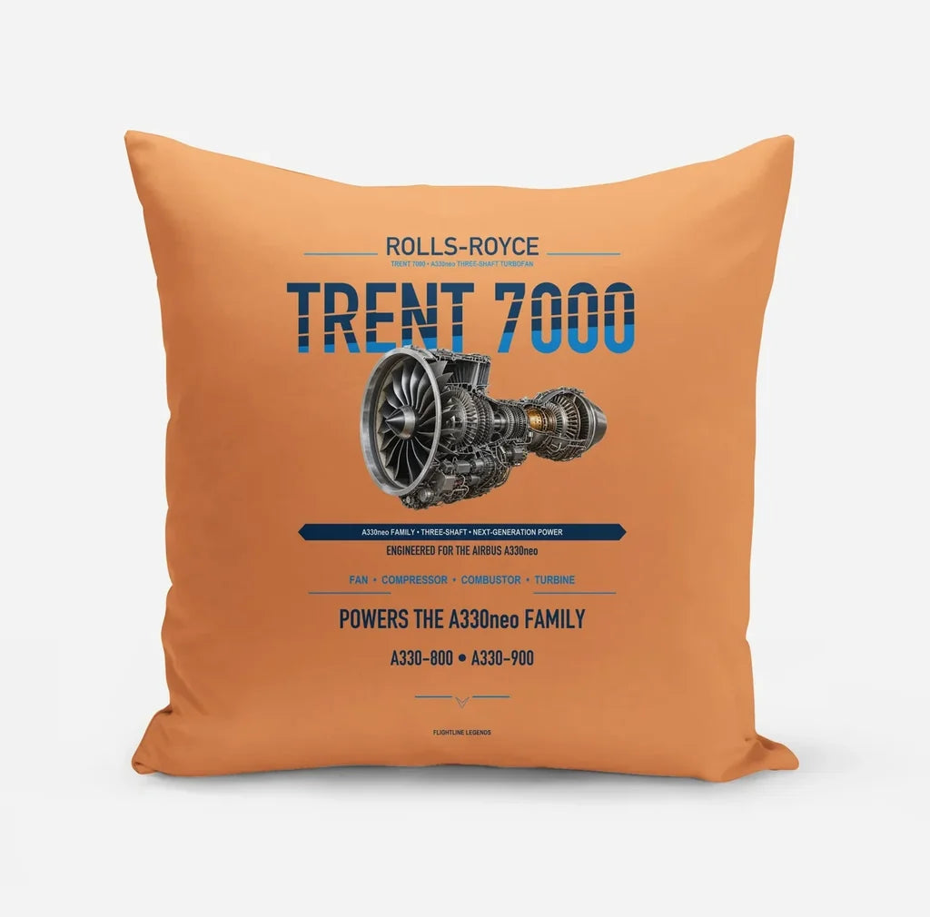 TRENT 7000 design on orange pillow