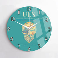 Thumbnail for Chinggis Khaan International Airport (ULN) design on turquoise no frame wall clock