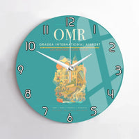 Thumbnail for Oradea International Airport (OMR) design on turquoise no frame wall clock