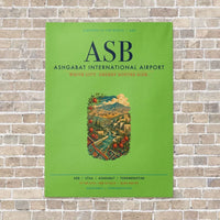 Thumbnail for Ashgabat International Airport ASB vertical canvas print - no frame - light green background