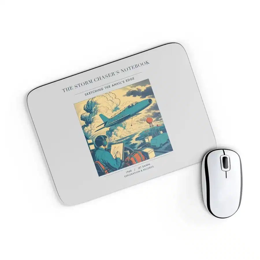 VINTAGE G4393 - The Storm Chaser's Notebook - Designed Mouse Pads design on lightgray rectangle