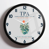 Thumbnail for Tampa International Airport (TPA) design on light gray framed wall clock