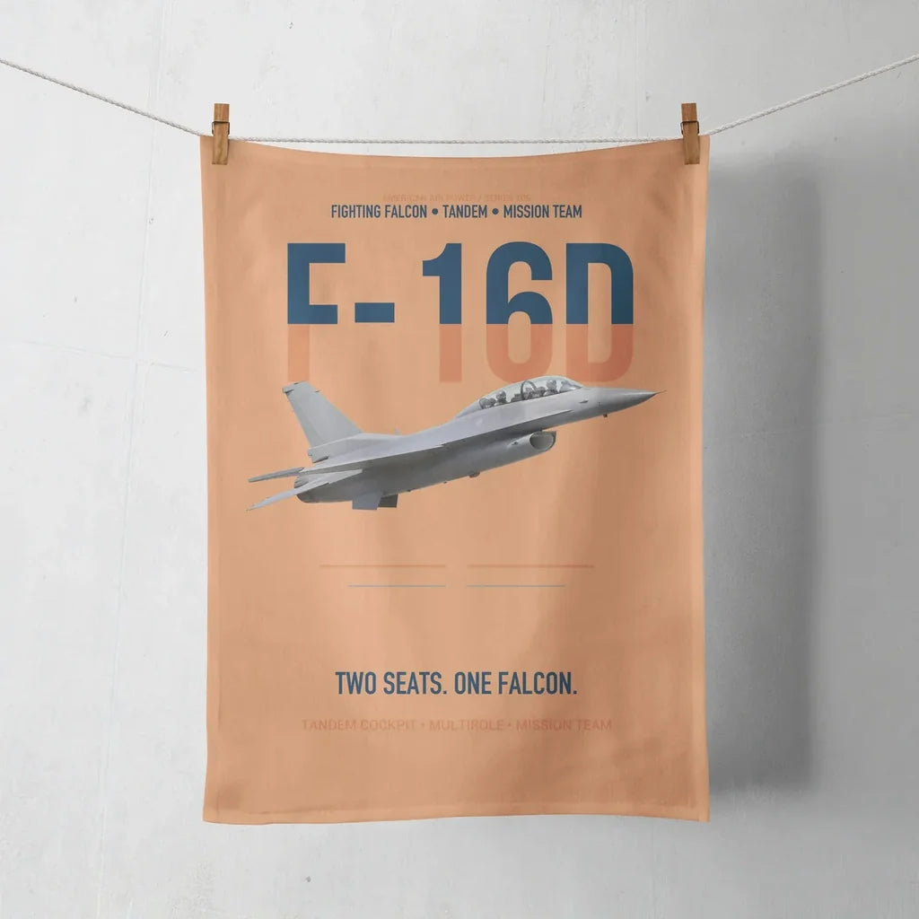F-16D Fighting Falcon Two Seats One Falcon design on orange towel