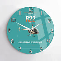 Thumbnail for Robinson R22 Beta II design on turquoise no frame wall clock