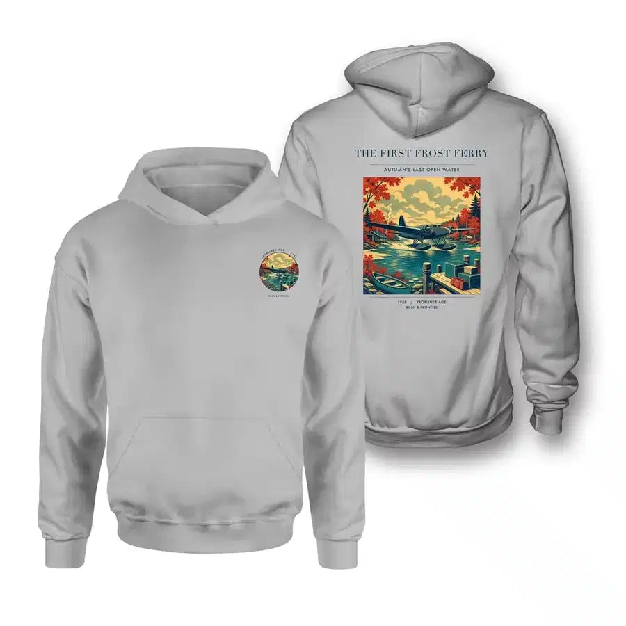 VINTAGE G4433 - The First Frost Ferry - Double-Side Hoodie design on lightgray double side