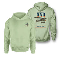Thumbnail for Fokker D.VII design on light green double-side hoodie, double-side print
