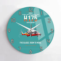 Thumbnail for Airbus H175 design on turquoise no frame wall clock