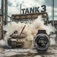 Thumbnail for TANK 3 Men's Digital Watch Sports Calories  Compass Waterproof 50M